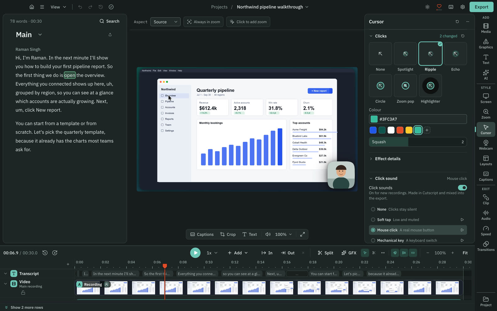 Click effects and click sounds